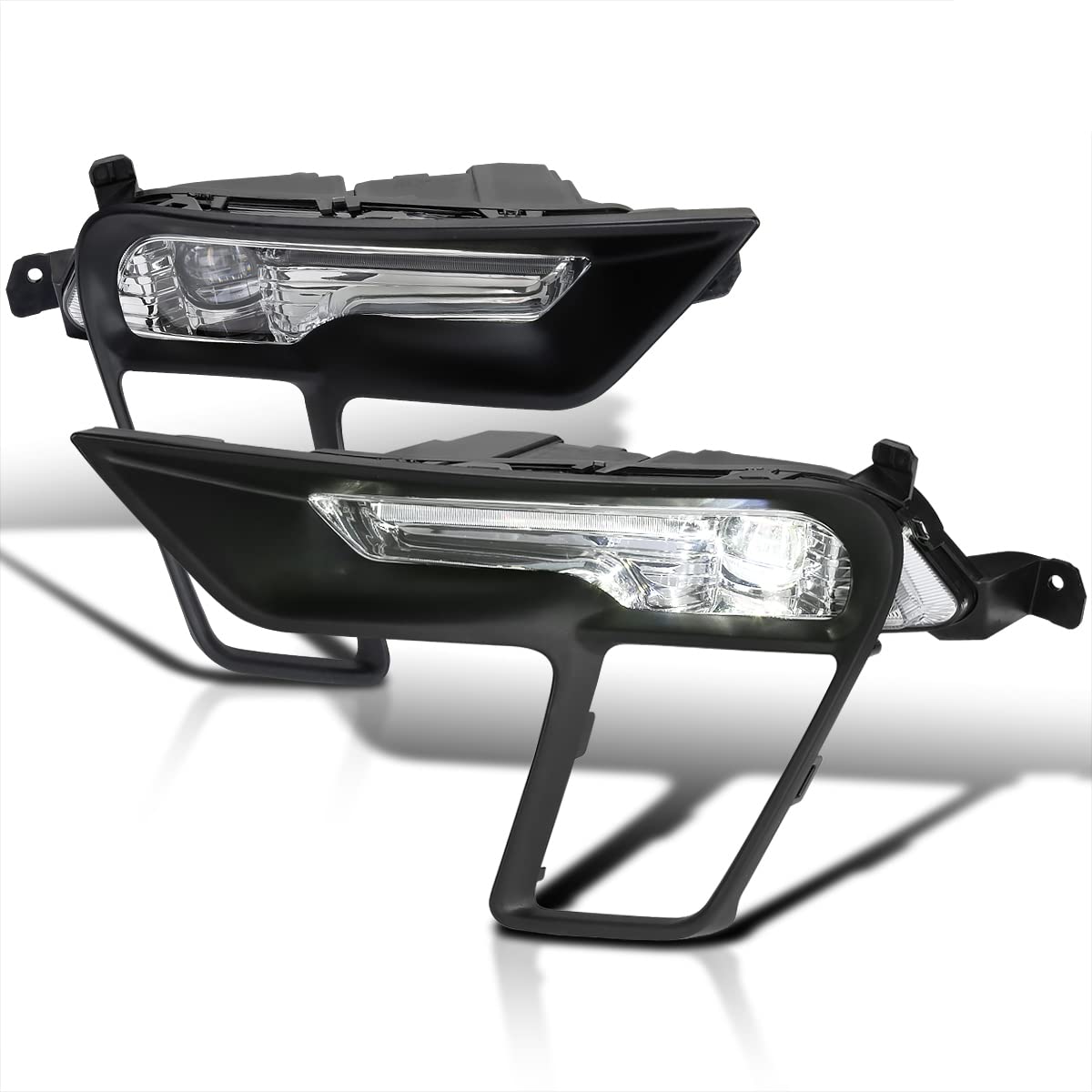 LED Fog Lights Spec-D Tuning Clear Lens + Built-In LED Bulbs + Switch Included Compatible with Ford Explorer 2018-2019 L+R Pair Assembly