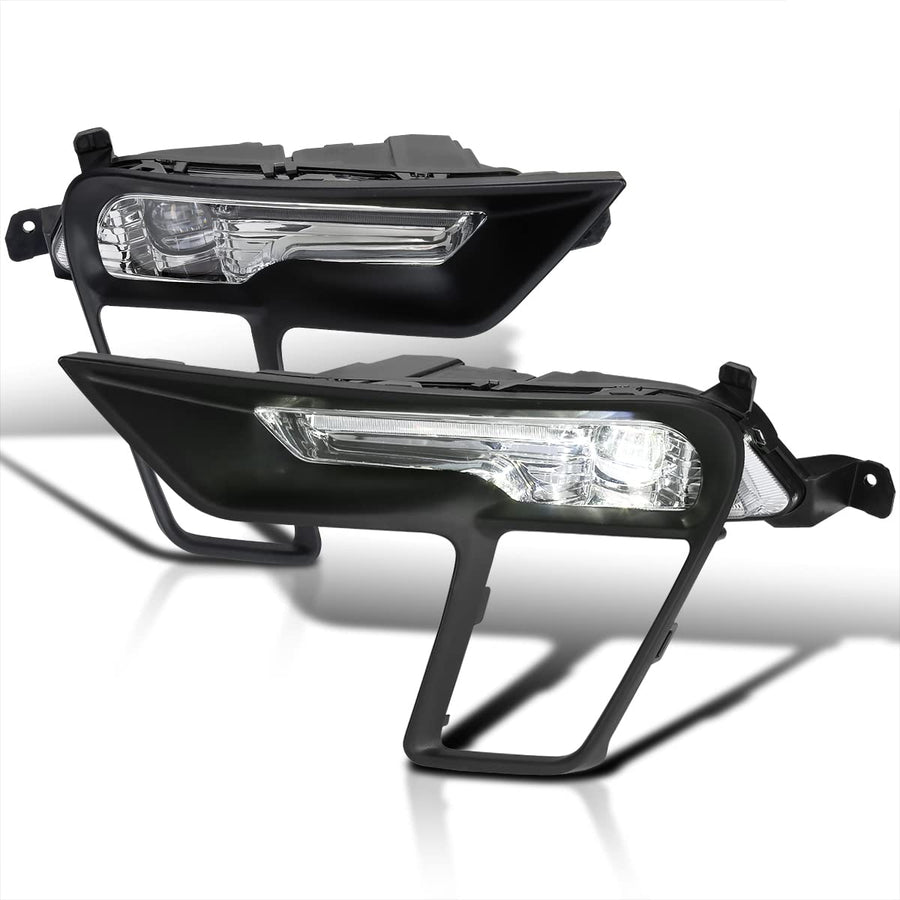 LED Fog Lights Spec-D Tuning Clear Lens + Built-In LED Bulbs + Switch Included Compatible with Ford Explorer 2018-2019 L+R Pair Assembly