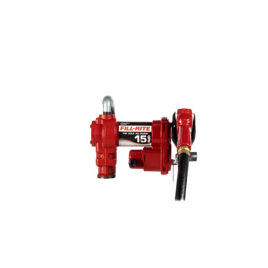 Fill-Rite 115V FR610HA Fuel Transfer Pump w/Discharge Hose & Automatic Nozzle (Red) | Gasoline, Diesel, Kerosene, Ethanol & Methanol Blends & Biodiesel