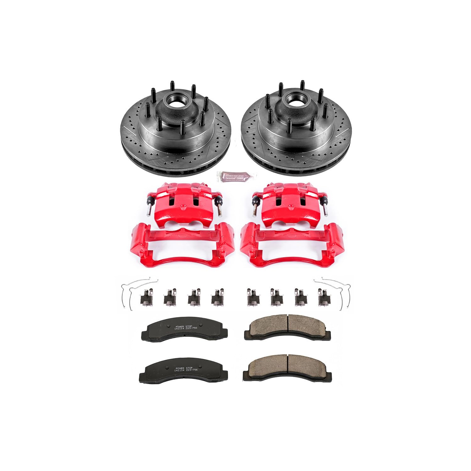1-Click Performance Brake Kit Power Stop (KC1891) with Calipers For Ford F-250 Super Duty 1999-2001, Ford F-350 Super Duty 1999-2002 [Model Specific]
