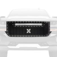 Laser Torch Grille 2016-2018 Silverado 1500, Black, 1 Pc, Replacement, Chrome Studs with (1) 30" LED - PN #7311281