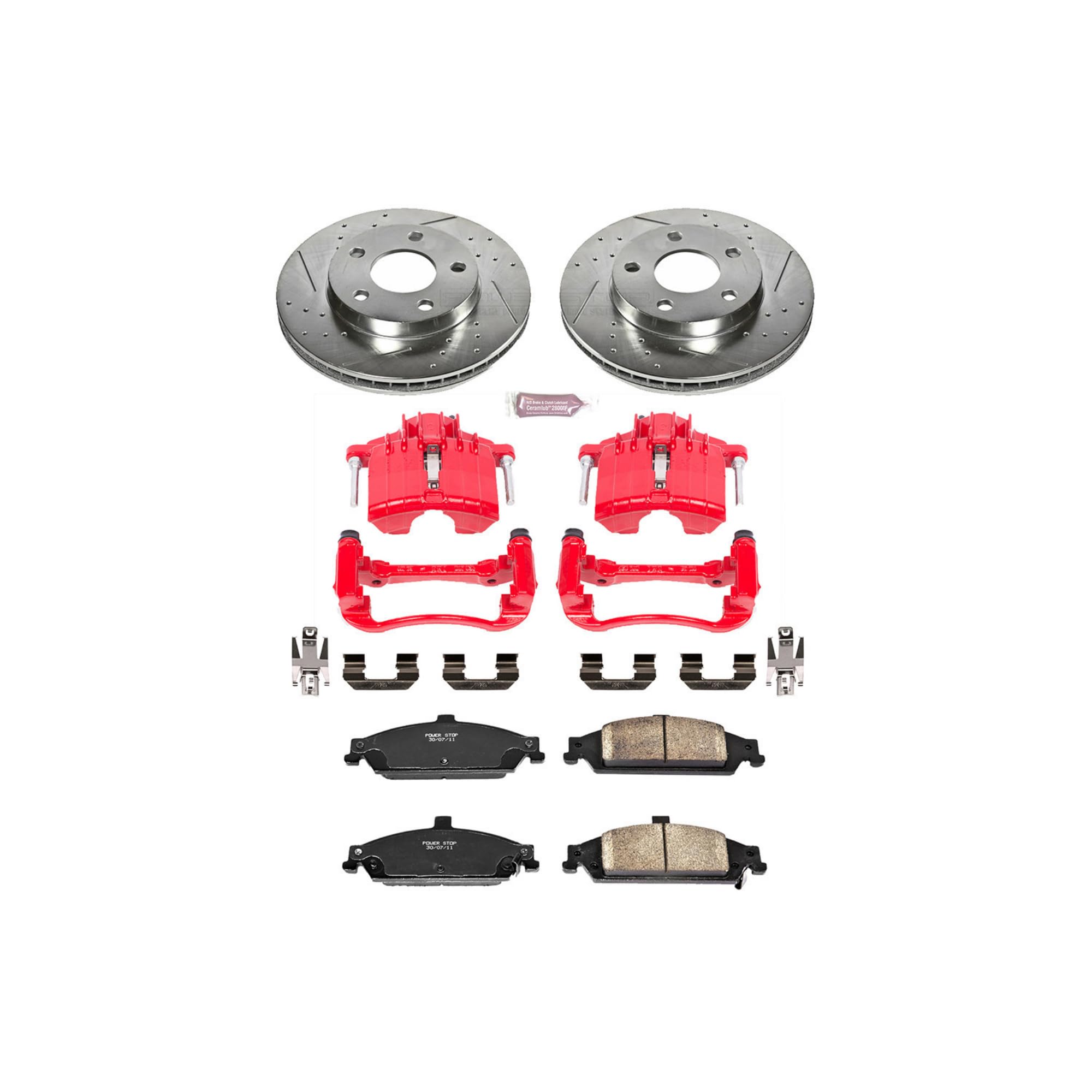 Power Stop Z23 Evolution Sport Brake Kit with Calipers For Classic Chevrolet, Chevrolet Malibu, Oldsmobile Alero, Oldsmobile Cutlass, Pontiac Grand Am [Model Specific]