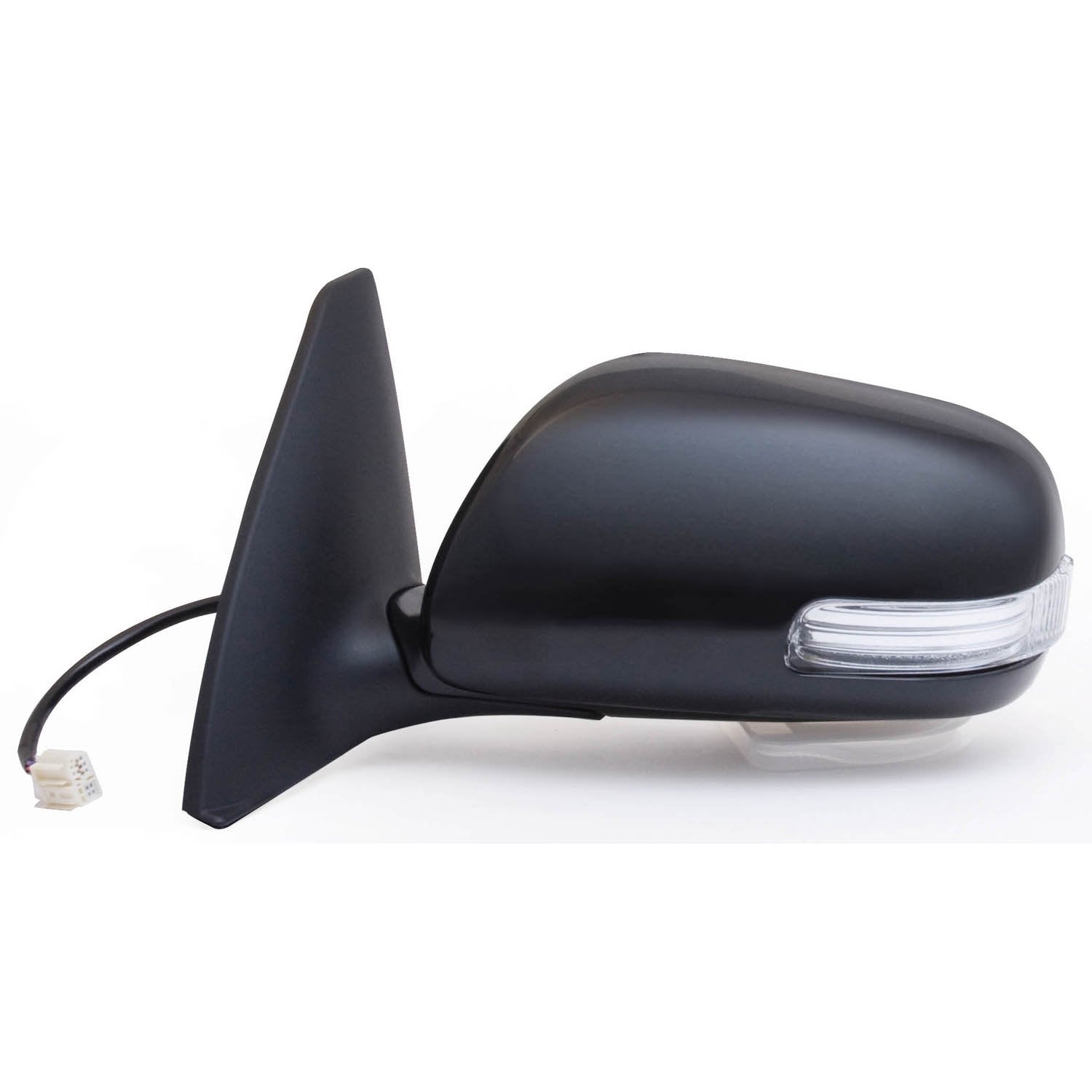 Driver Side Fit Mirror for Scion tC, w/Turn Signal, Black, PTM Cover, Foldaway, Power
