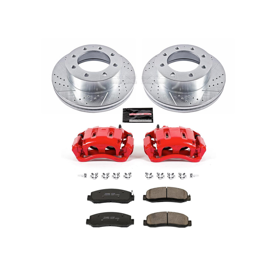 Power Stop Z23 KC5412A Evolution Front Brake Caliper Kit- Brake Rotors, Brake Pads, Brake Calipers For Ford F-350 Super Duty 2011 [Model Specific]