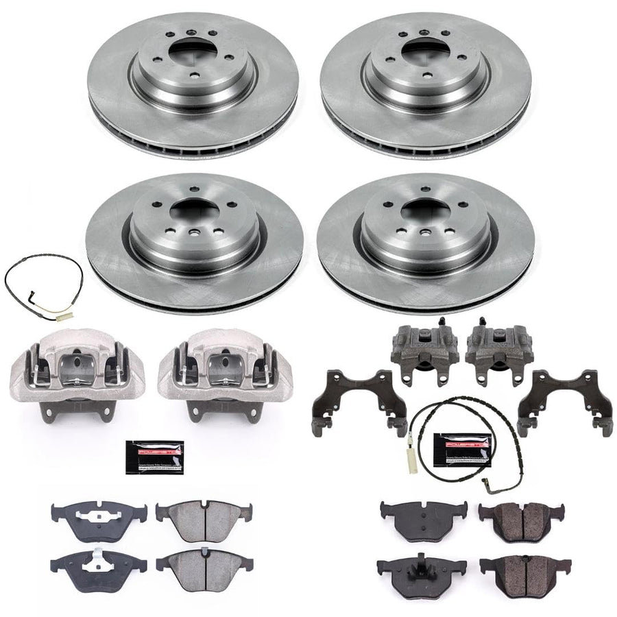 Power Stop KCOE2883 Replacement Autospeciality Front and Rear Caliper Kit- OE Rotors, Ceramic Brake Pads, Calipers For BMW 335i xDrive 2009-2010, BMW 335xi 2007-2008 [Model Specific]