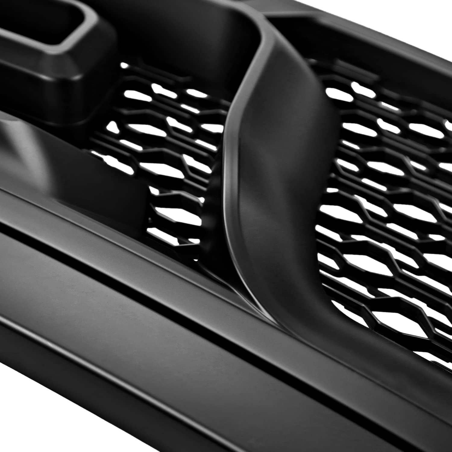 Matte Black Spec-D Tuning Front Bumper Hood Grille w/Amber LED Lights Compatible with 2010-2018 Dodge Ram 2500 3500 Truck