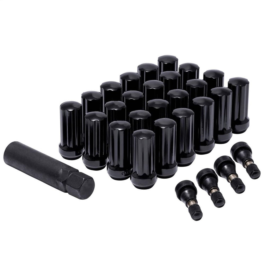 Lug Nut Kit Pro Comp Wheels 16194B 9/16 Spline 5 Lugs w/Valve Stems Black Lug Nut Kit