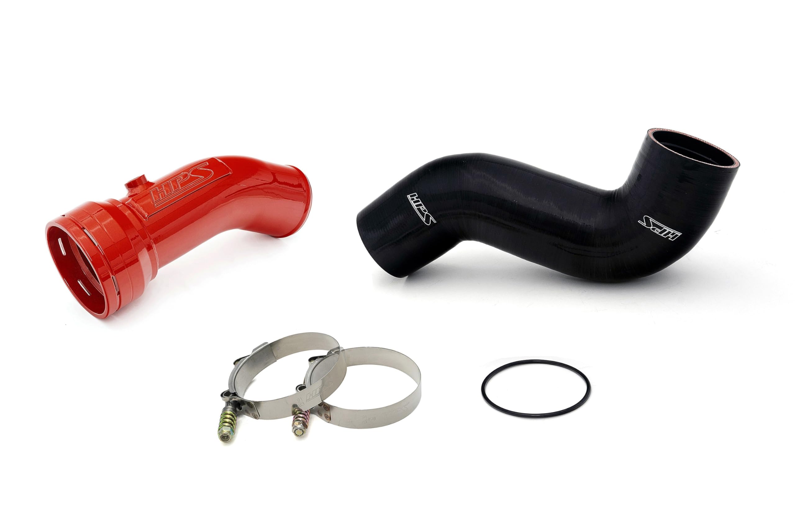 HPS Intercooler Red Charge Pipe Kit Cold Side Compatible for 2011-2016 Ford F250 F350 F450 F550 Superduty Powerstroke 6.7L Diesel Turbo, 17-154R