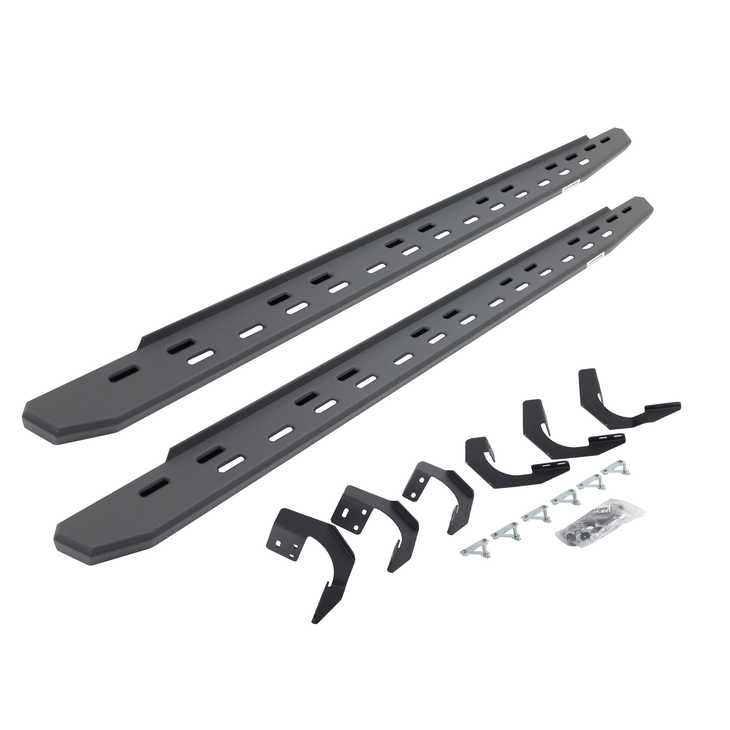 Go Rhino Slim RB30 Running Boards & Brackets | Galvanized Steel, Textured Black | 69629980SPC | Fits 2015-2018 Ram 1500 Quad Cab Pickup; 2019-2023 Ram 1500 Classic Quad Cab Pickup