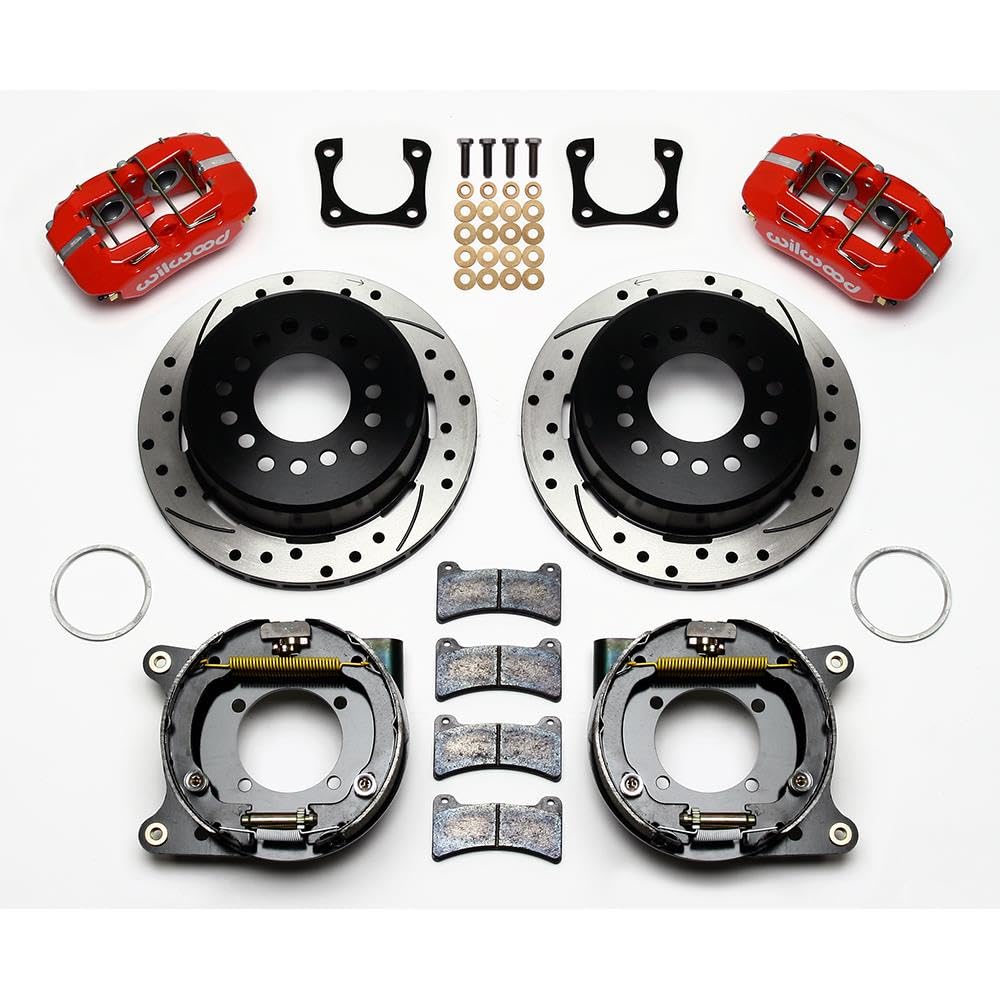 140-11400-DR WILWOOD FDP-LP 11.00" P-Brake Kit, Drill-Red Chevy 12 Bolt Spcl 2.81" Off Stag Mount
