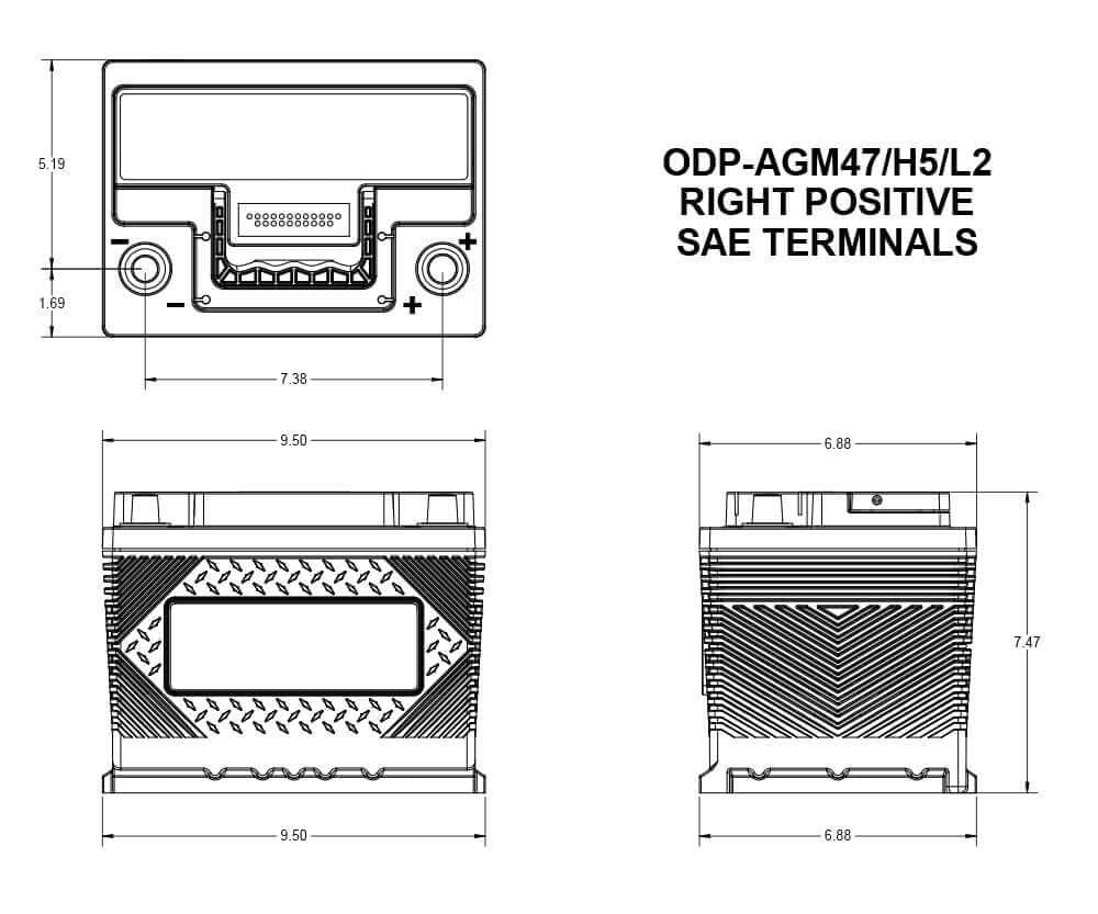 Performance Series Odyssey Battery ODP-AGM47H5L2 AGM Battery