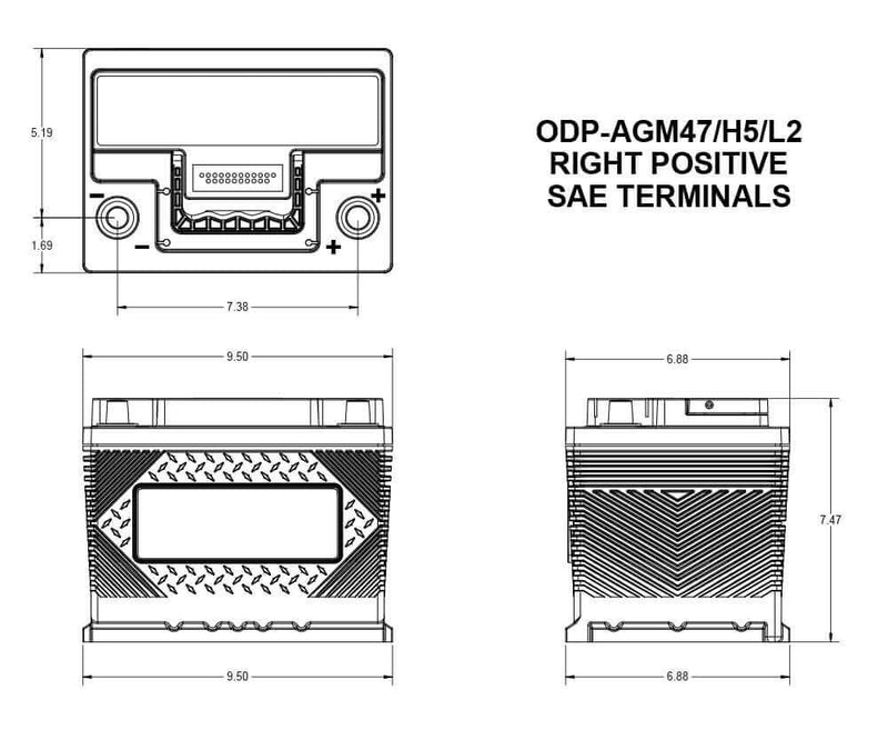 Performance Series Odyssey Battery ODP-AGM47H5L2 AGM Battery