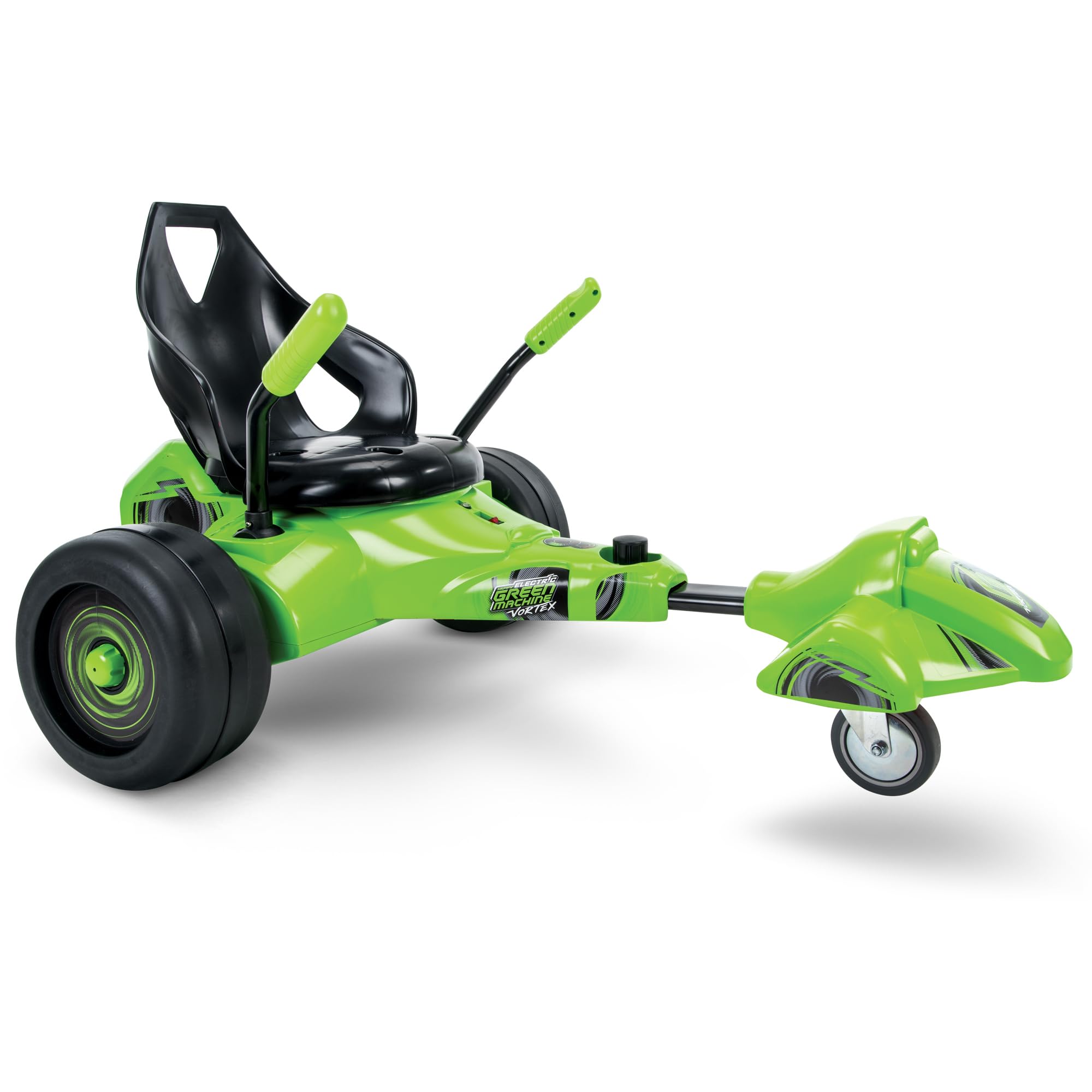 Huffy Vortex Green Machine 12V Battery Powered Ride On, Ideal for Ages 8+, Easy to Operate, Adjustable Frame, Endless Fun, Balanced Spins and Wheelies, 8 MPH, Max Weight 150 Pounds