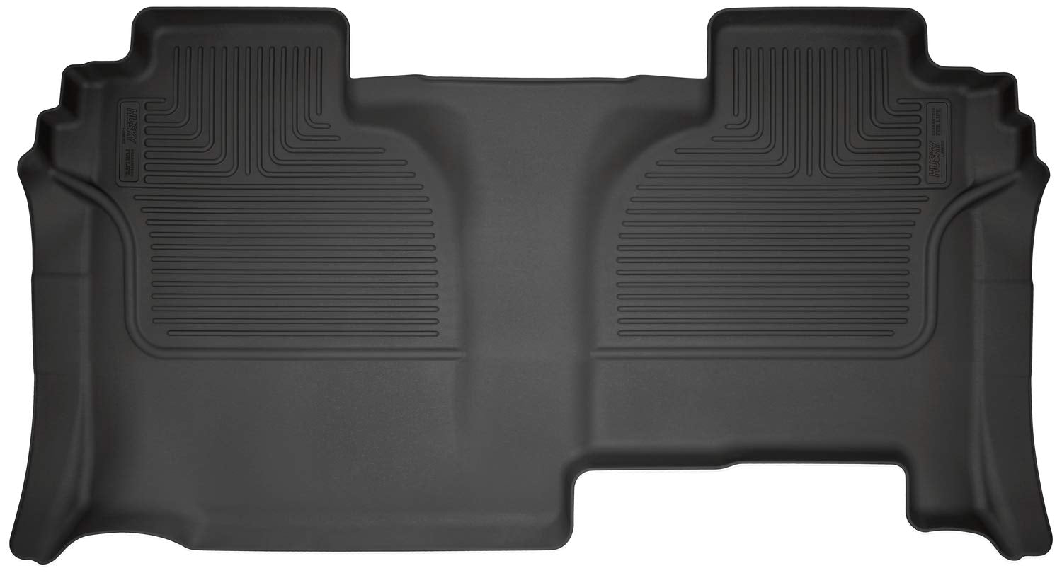 Weatherbeater Husky Liners Floor Mats | Fits 2019-2026 Chevrolet Silverado & GMC Sierra 1500 & 2020-2026 Chevrolet Silverado & GMC Sierra 2500, 3500 (Double CAB ONLY) | 2nd Row, 1-pc Black - 14211
