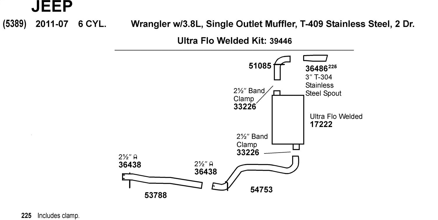 Exhaust Pipe Dynomax 53788 for Jeep Wrangler