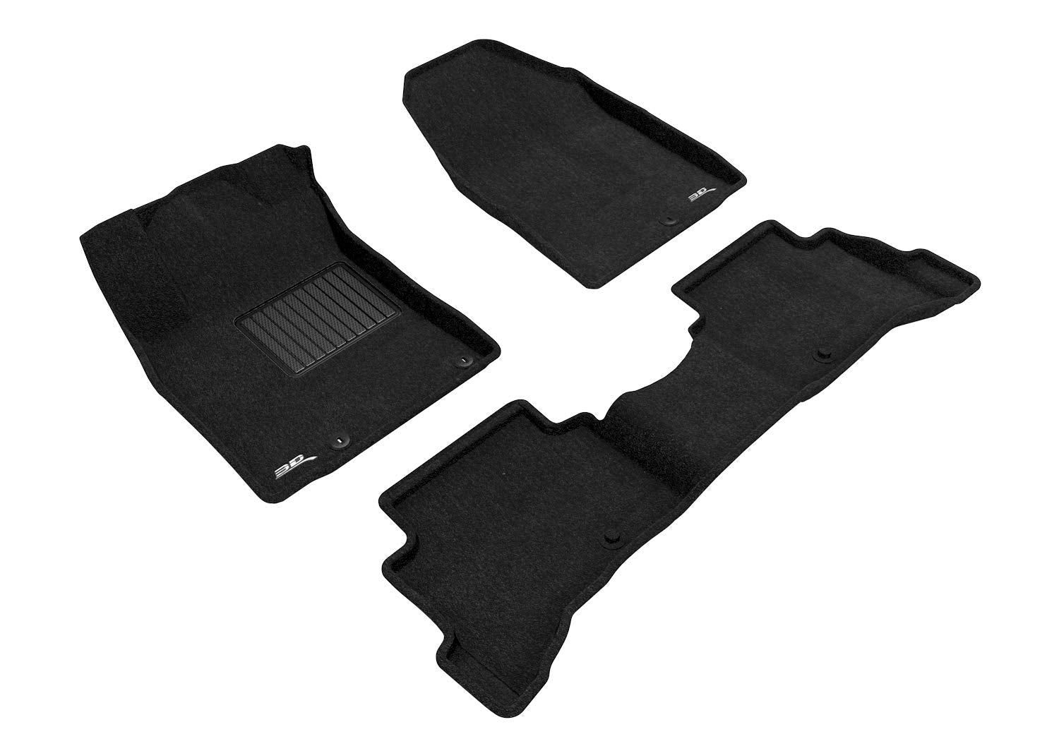 3D MAXpider Elegant Custom Fit Floor Mat (Black) for 2017-2021 Hyundai IONIQ Hybrid/Plug-in Hybrid - 1ST Row 2ND Row