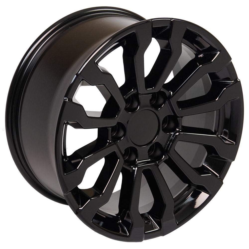 18 Inch OE Wheels CV35 Rim Fits Sierra 1500 AT4 Style 6x139.7 18x8.5 Gloss Black - Hollander 5909 (1)