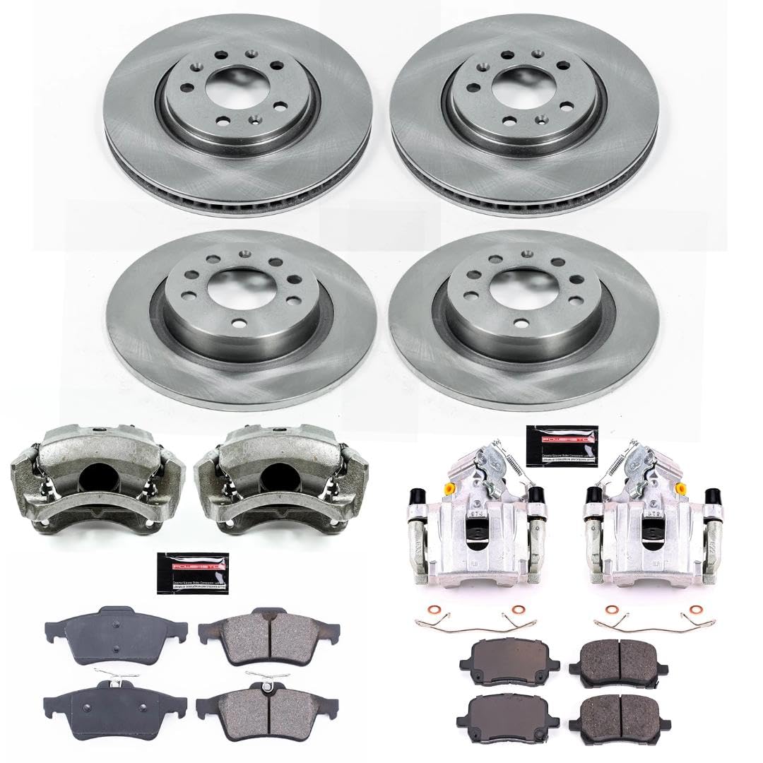 Power Stop KCOE1434 Stock Replacement Brake Kit Front & Rear with OE Calipers For Pontiac Solstice 2006-2009, Saturn Sky 2007-2010 [Model Specific]