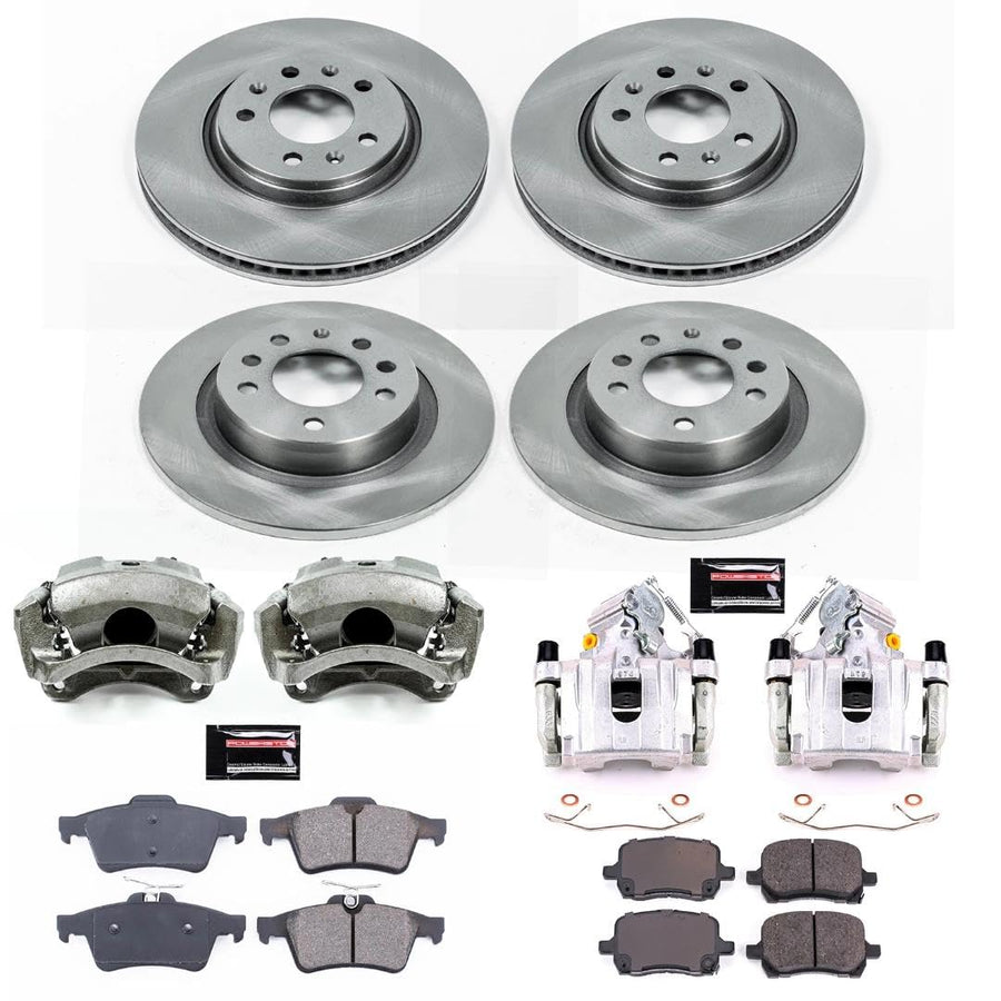 Power Stop KCOE1434 Stock Replacement Brake Kit Front & Rear with OE Calipers For Pontiac Solstice 2006-2009, Saturn Sky 2007-2010 [Model Specific]