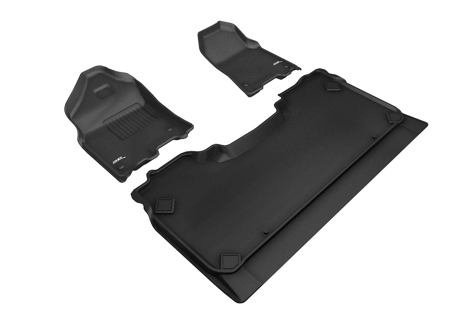 Kagu 3D MAXpider Custom Fit All-Weather Floor Mat (Black) Compatible with Dodge Ram 1500 Crew Cab 2019-2024 - 1st & 2nd Row