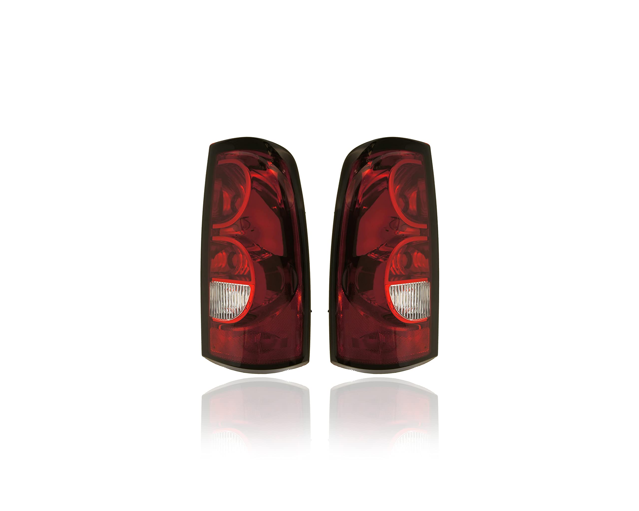 Tail Light Assembly - Compatible/Replacement Eagle Eye for 04-08 Chevrolet Silverado Fleetside - Both Pair, Left Driver Right Passenger Hand, With Black Trim - 19169005, 19169004