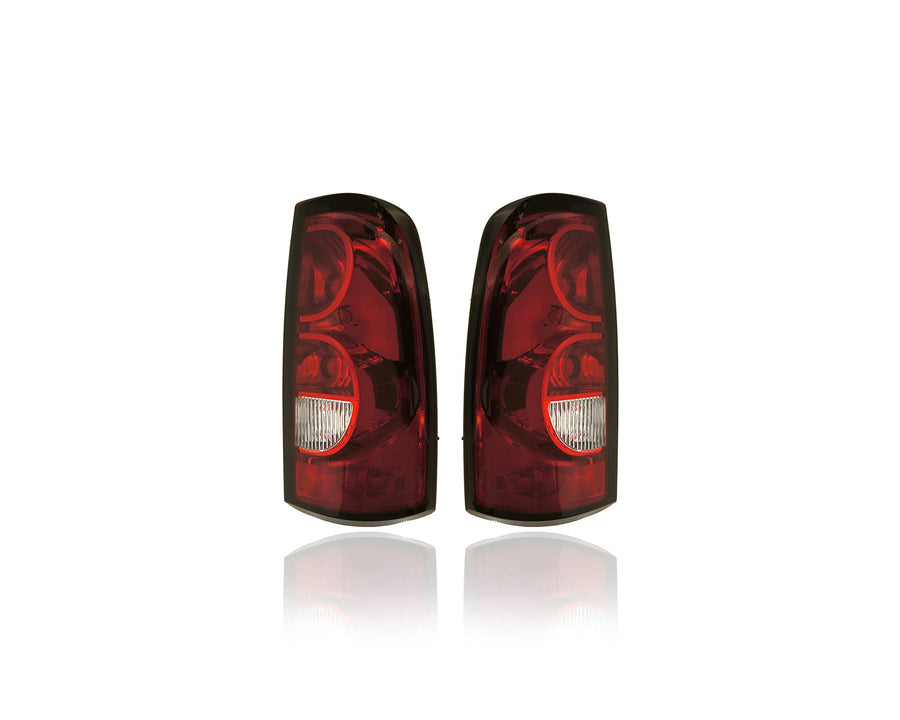 Tail Light Assembly - Compatible/Replacement Eagle Eye for 04-08 Chevrolet Silverado Fleetside - Both Pair, Left Driver Right Passenger Hand, With Black Trim - 19169005, 19169004