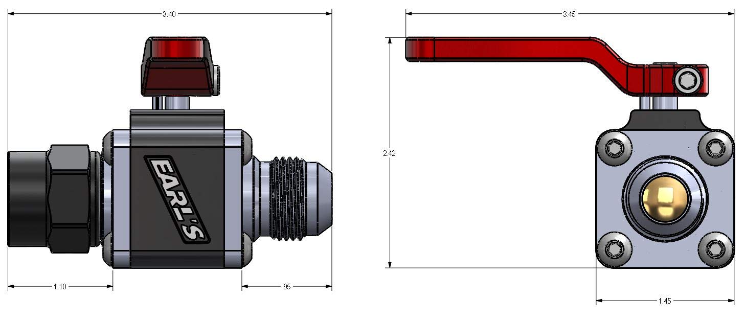 UltraPro Earl's 230710ERL Ball Valve -10 AN Male to Female