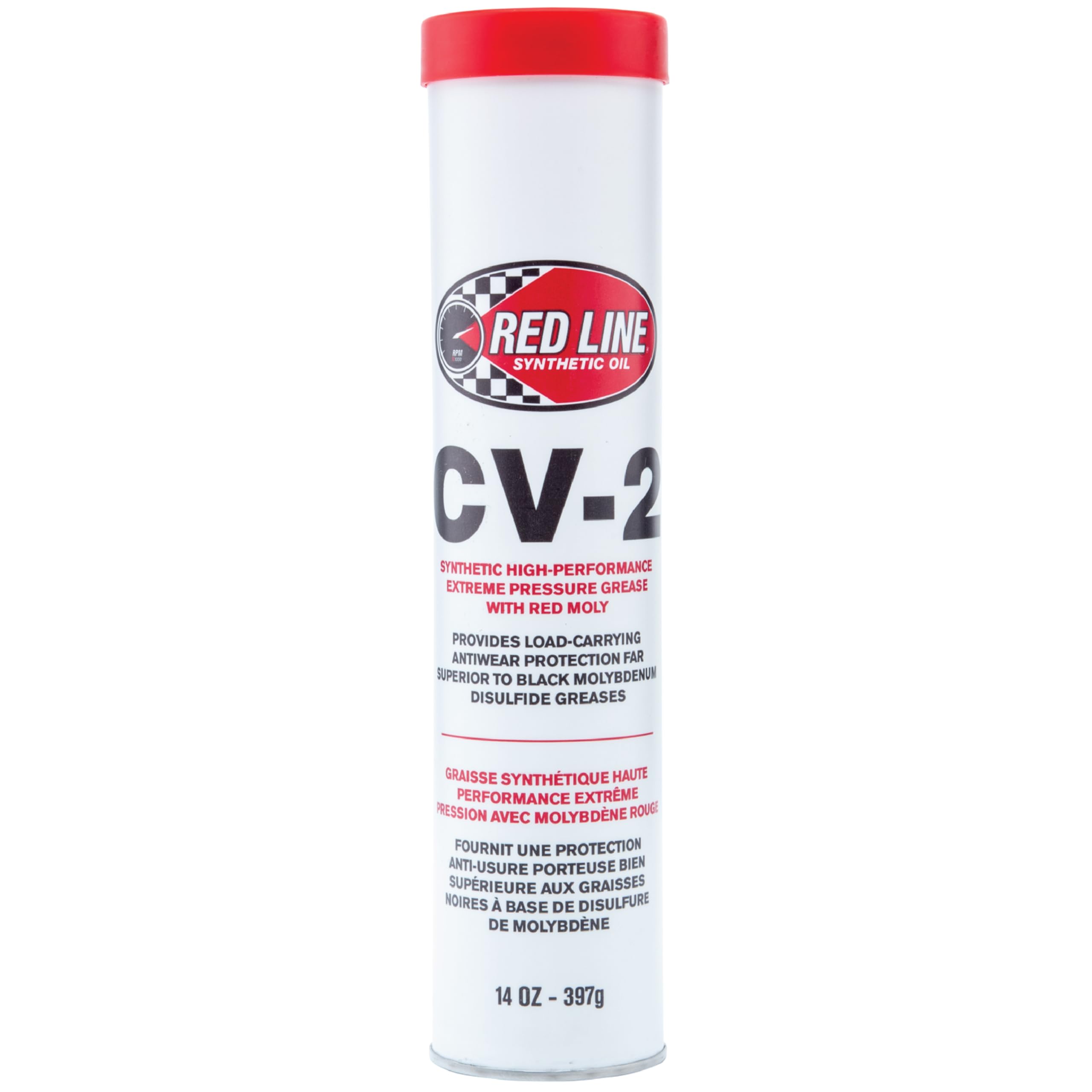 Red Line High Performance 80402 CV-2 Synthetic Grease Cartridge with Red Moly - 14 Ounce Tube (4 Pack)
