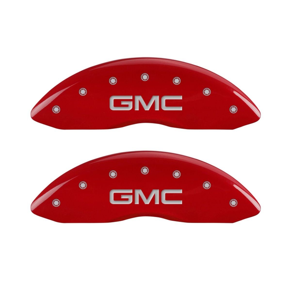 MGP Caliper Covers Red 34015SGMCRD for GMC - Engraved Front & Rear44; Set of 4
