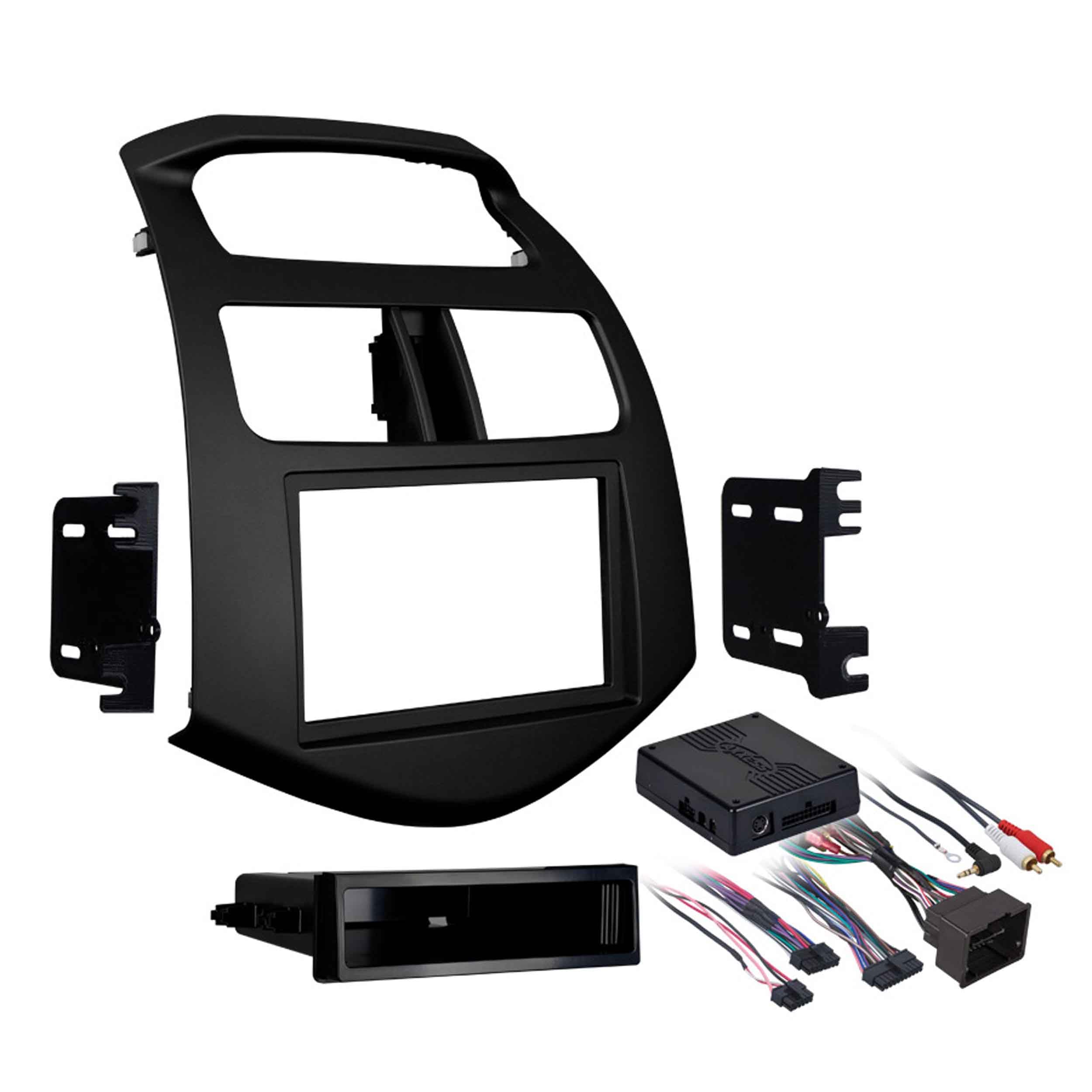 Metra 99-3309B Dash Kit for Single/Double DIN Stereo Installation for 2013-2015 Chevy Spark (Black)