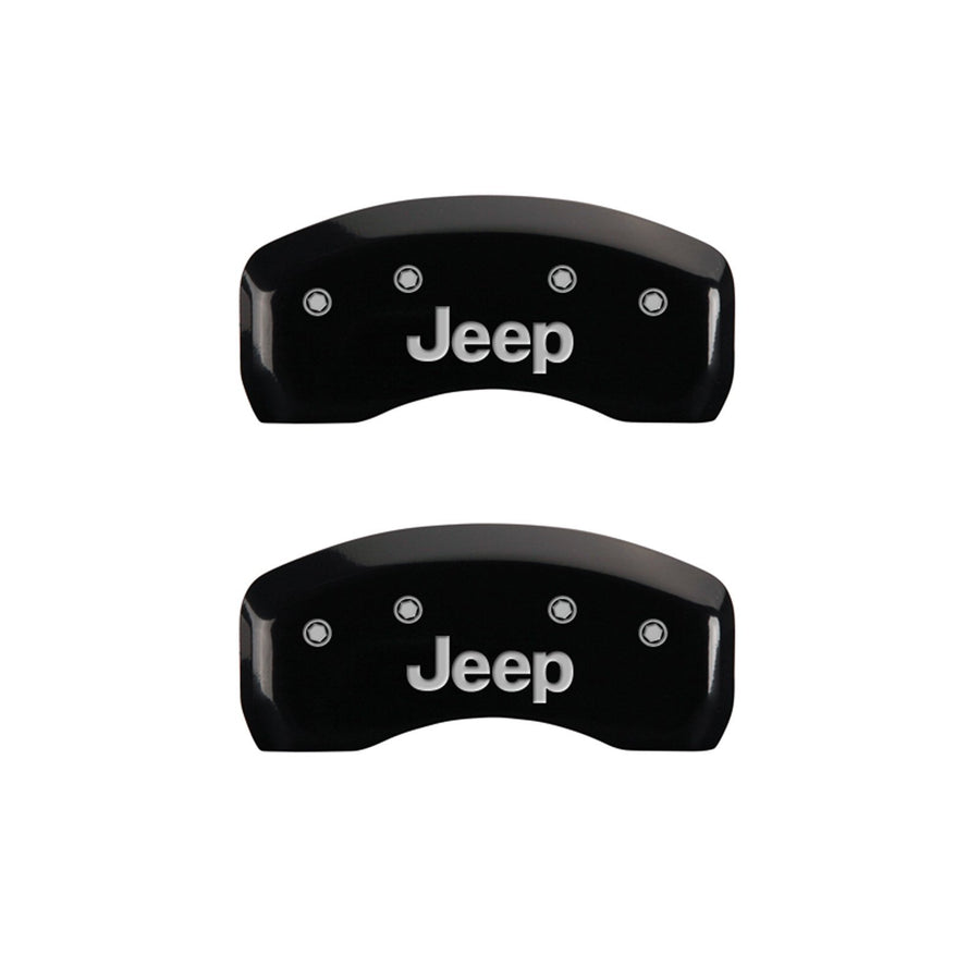 MGP Caliper Covers 'JEEP' 42003SJEPBK Engraved Caliper Cover with Black Powder Coat Finish and Silver Characters, (Set of 4)