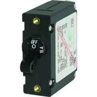 A-Series Blue Sea Systems Black Toggle Circuit Breaker - Single Pole 15A