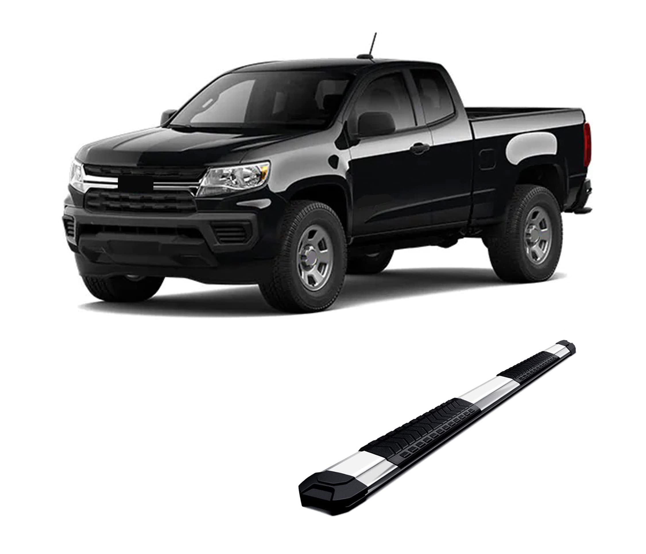 Stainless Steel Black Horse Cutlass Running Boards Compatible with 2015-2022 GMC Canyon&2015-2022 Chevrolet Colorado Extended Cab