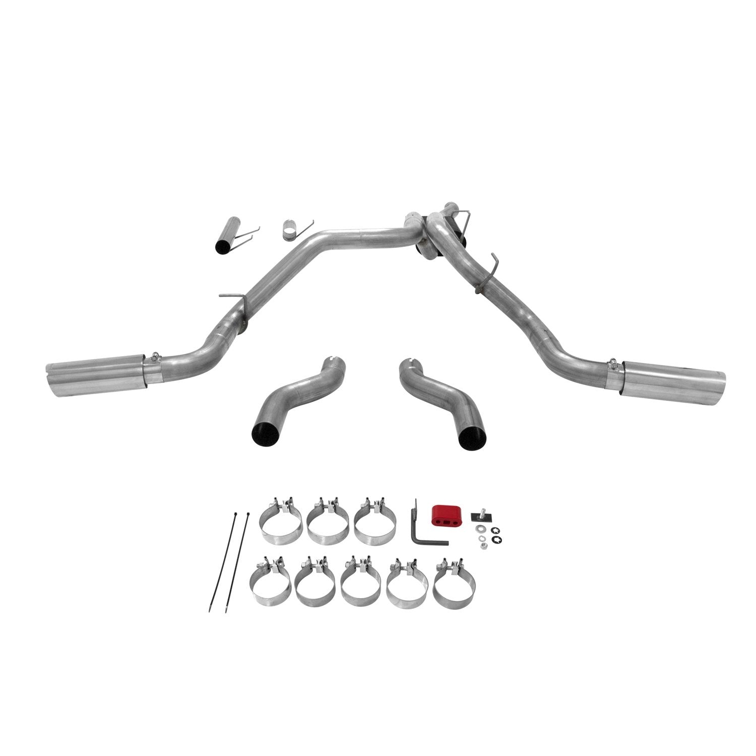 American Thunder Flowmaster 817709 Cat-Back Exhaust Kit 3 Inch 409 Stainless Steel Dual 4 Inch Polished Tips Compatible with 2014-2024 Ram 2500 6.4L 149.4 160.5 169.4 Inch Wheelbases