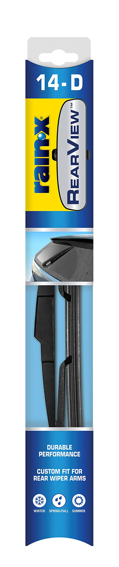 14-D Rain-X RearView 14 Inch Composite Rear Wiper Blade, Fits Snap Claw (Pack Of 1), Automotive Replacement Wiper Blades That Meet Or Exceed OEM Quality And Design Standards