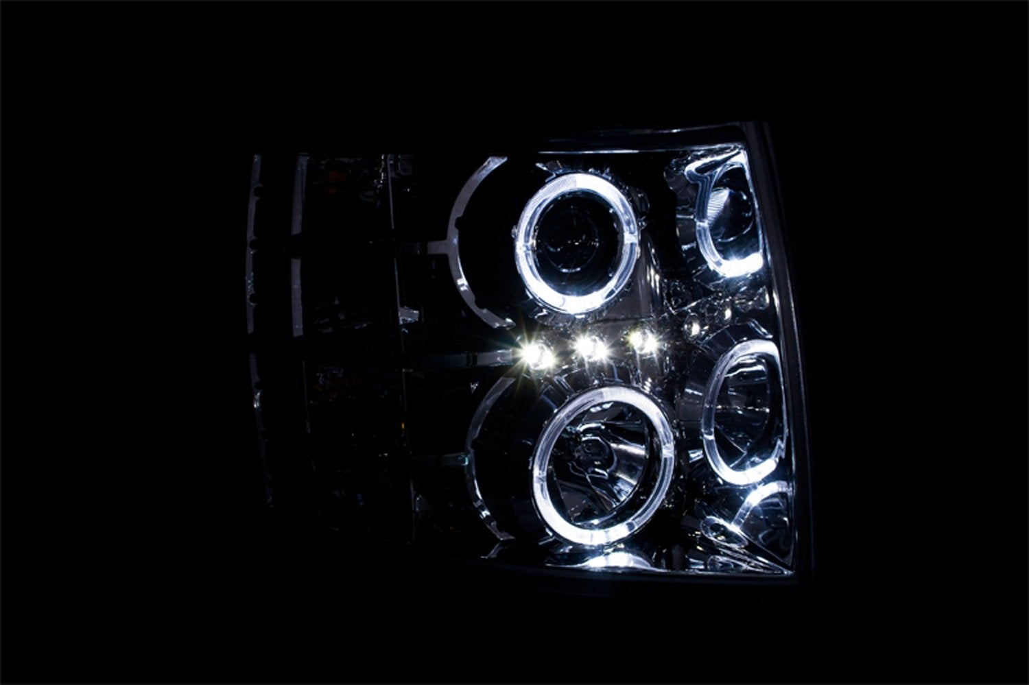 Chrome Projector Headlight Anzo USA 111199 with Clear Lens for Chevy Silverado