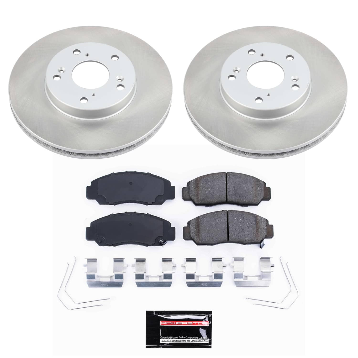 Power Stop SC9109 Brake Kit Front With Semi-Coated Brake Rotors and Ceramic Brake Pads & Hardware For Honda Civic 2011-2006 [Application Specific]