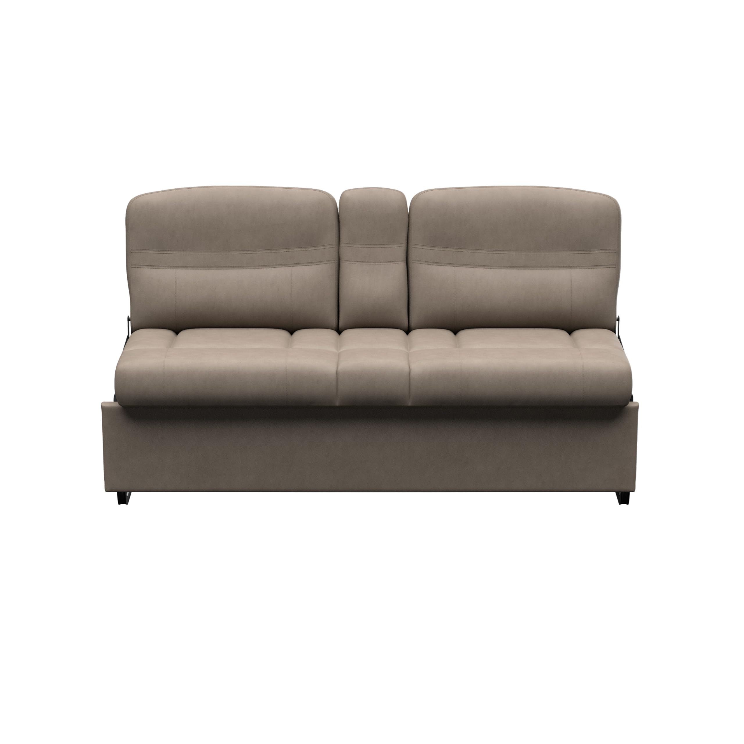 62" Thomas Payne Signature Driftwood RV Jackknife Sleeper Sofa with Matching Kickboard, Easy Transition, High-Density Foam Cushioning, Fold-Down Center, Dual Cupholders - 2024044390