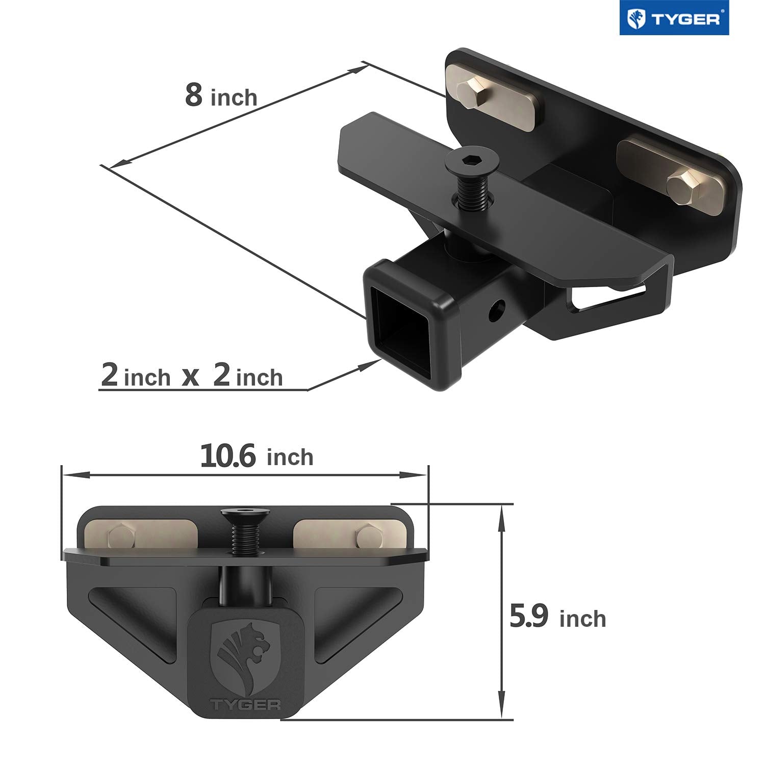 Tyger Auto Trailer Hitch Class 3 & Cover Kit TG-HC3D002B fits 2003-2018 Dodge Ram 1500; 2019-2025 Classic; 2003-2014 2500 3500 2-Inch Receiver Hitch Factory Rear Tow Hitch Towing Combo, Black