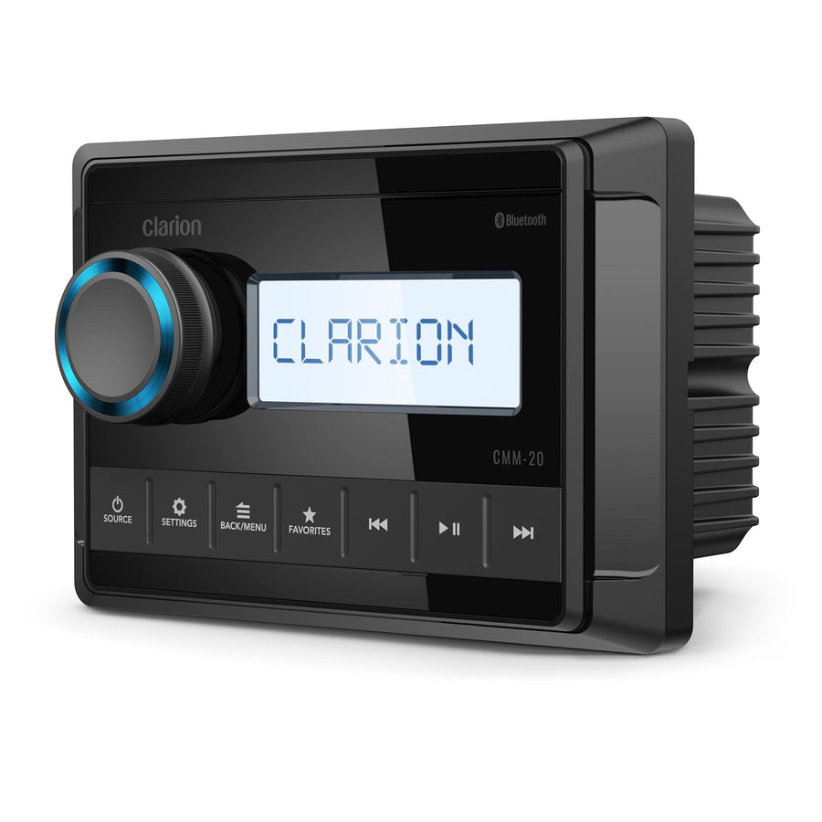 CMM-20 Clarion Marine Source Unit with LCD Display, IP66 Weatherproof Rating, Weather Band, Bluetooth