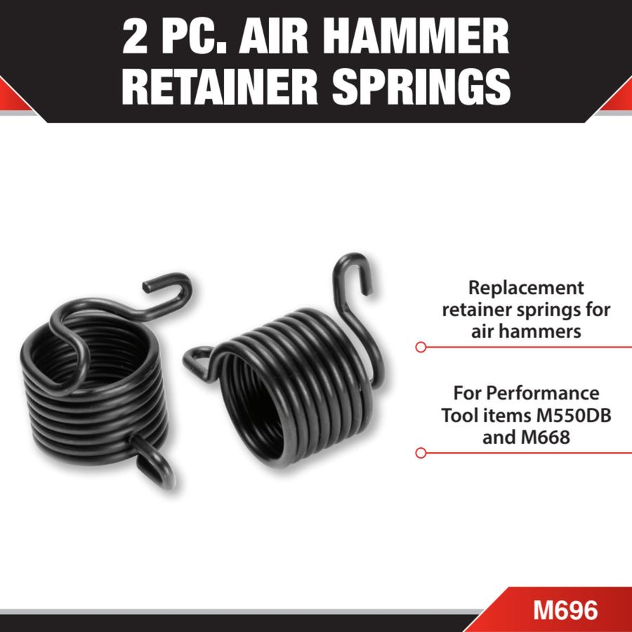 M696 Performance Tool Replacement Retainer Springs for Air Hammers - Compatible with M550DB and M668 Models