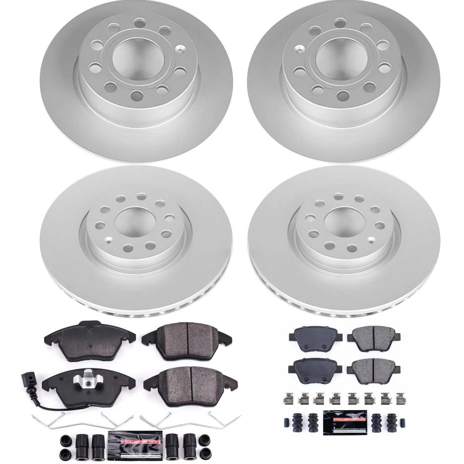 Z23 Evolution Geomet Coated Brake Kit Power Stop CRK7280 Front and Rear