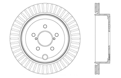 StopTech Sport 128.47031R Cross Drilled Brake Rotor (Rear Right), 1 Pack