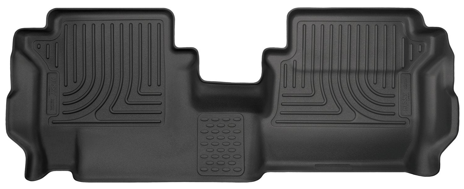 Husky Liners Floor Mats Weatherbeater | Fits 2014-2019 Ford Transit Connect Mini Passenger Van w/Long Wheel Base and 2nd Row Bench Seats | 2nd Row, 1-pc Black - 19691