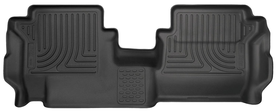 Husky Liners Floor Mats Weatherbeater | Fits 2014-2019 Ford Transit Connect Mini Passenger Van w/Long Wheel Base and 2nd Row Bench Seats | 2nd Row, 1-pc Black - 19691