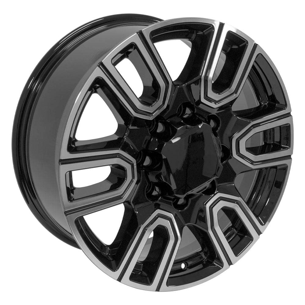 CV96A OE Wheels 20 Inch Rim Fits GMC Sierra 2500/3500 AT4 Style 8x165.1 20x8.5 Gloss Black Machined - Hollander 5950 (1)
