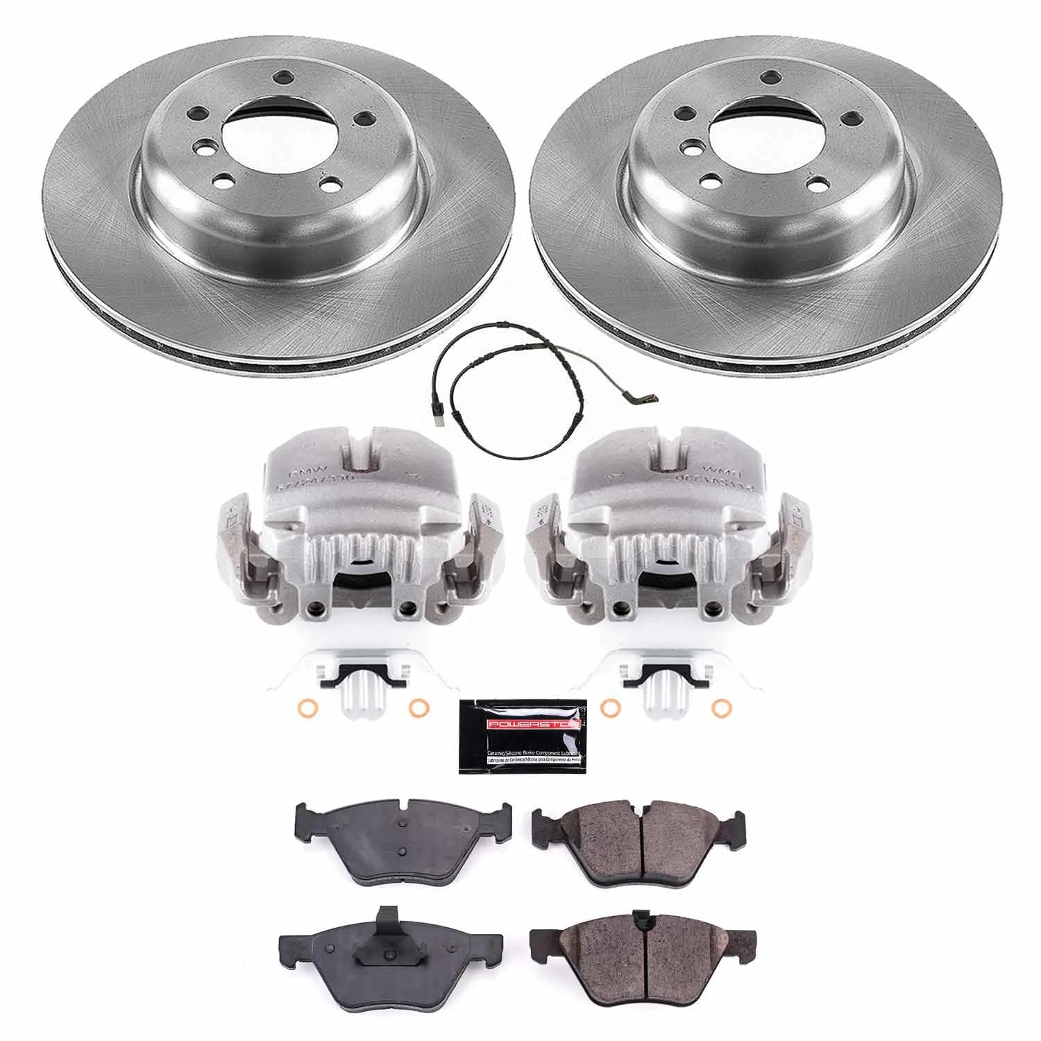 Power Stop KCOE6578 Front Brake Caliper Kit- Brake Pads, Brake Rotors & Calipers For BMW Z4 2009-2010 [Model Specific]