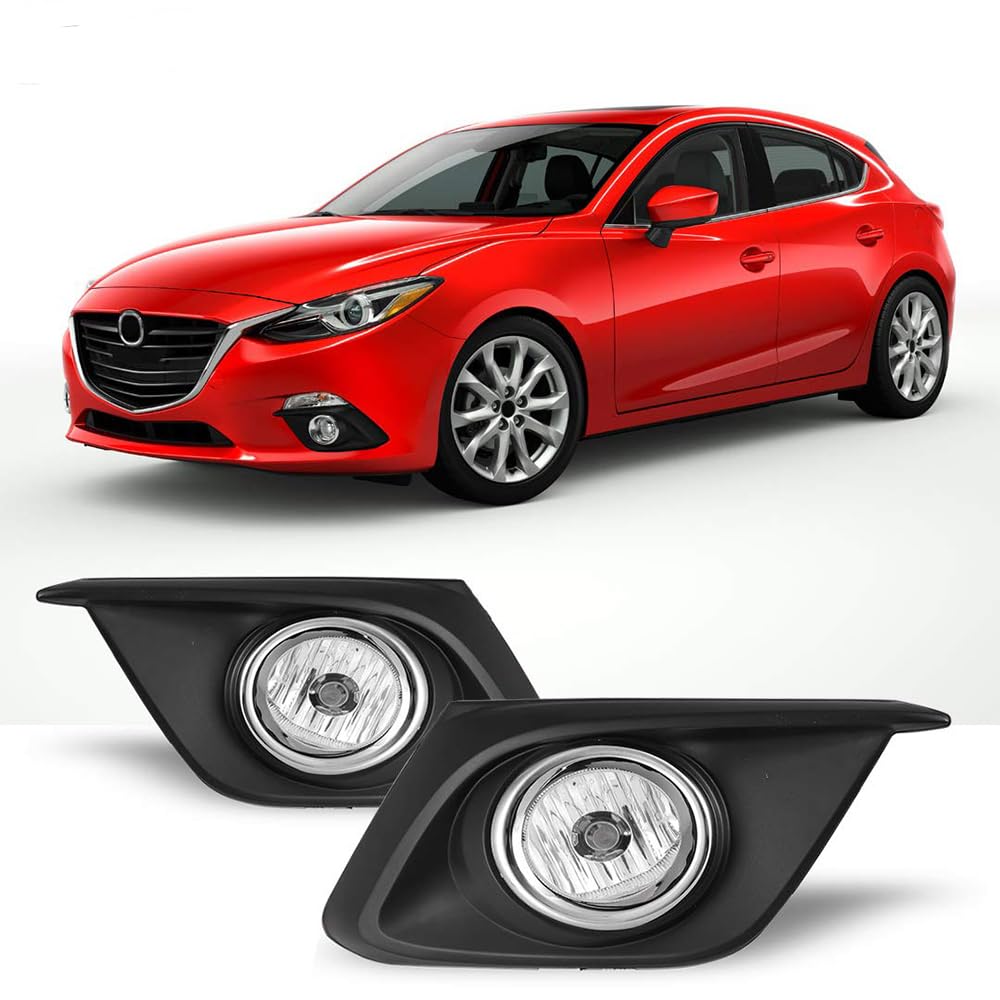 Winjet WJ30-0514-09 Fog Light Kit Replacement RH LH Wiring Pair Set 2014-2016 Mazda 3 - Clear
