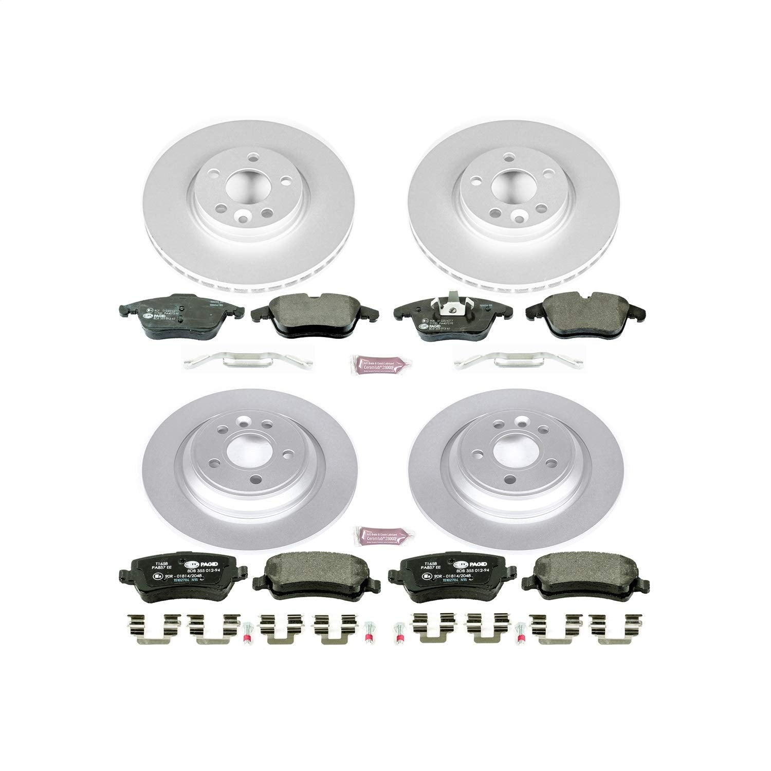 Power Stop ESK5611 Euro-Stop Front & Rear Brake Kit For Volvo S60 2011-2014, Volvo S80 2007-2014, Volvo V70 2008-2010 [Model Specific]