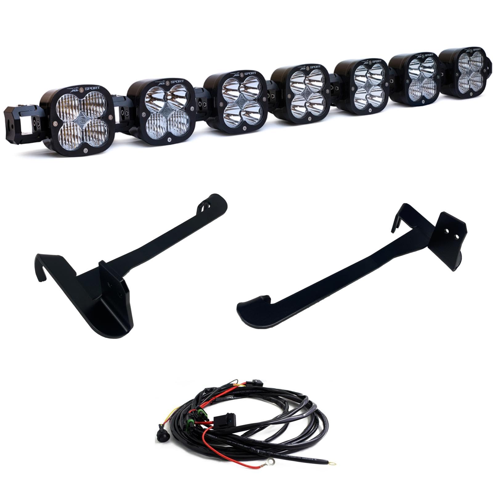 Baja Designs Sport Linkable XL Bumper LED Light Kit for Dodge Ram 2500/3500/4500/5500 2019-2022 (Multi-Pattern; Clear; Toggle Wiring)